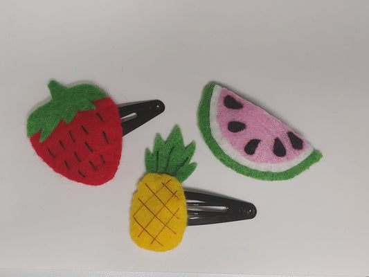 Fruit Hair Clips: Styled 3 Ways