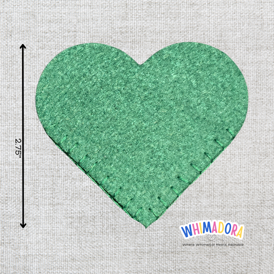 Dark Green Heart Corner Bookmark | Felt Bookmark for Book Lovers