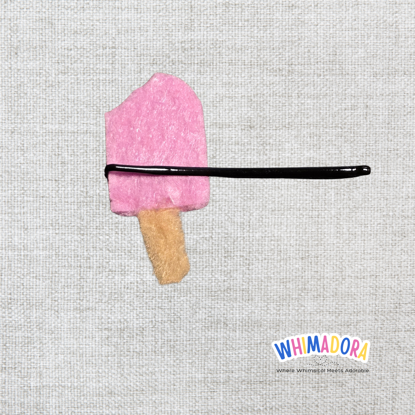 Pink Popsicle Hair Clip | Handmade Felt Summer Hair Accessory for Kids