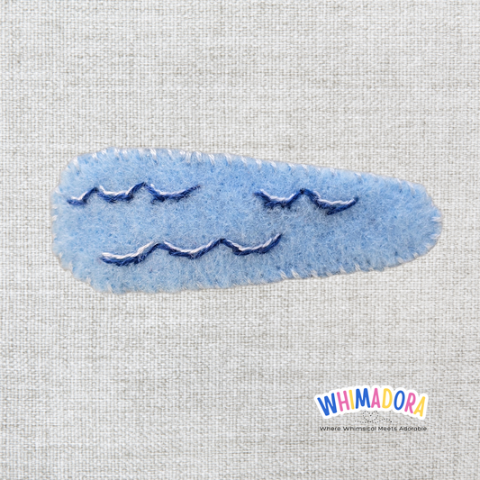 Catch a Wave Felt Hair Clip | Surf-Inspired Embroidered Barrette for Kids & Teens