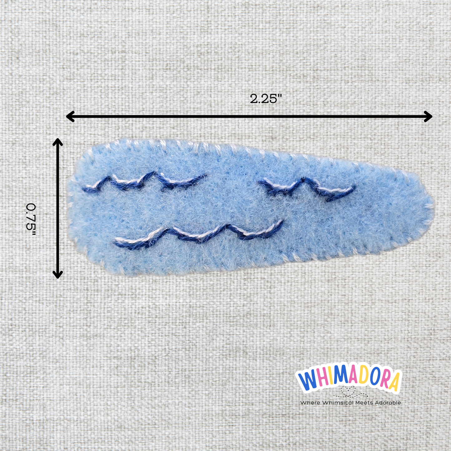 Catch a Wave Felt Hair Clip | Surf-Inspired Embroidered Barrette for Kids & Teens