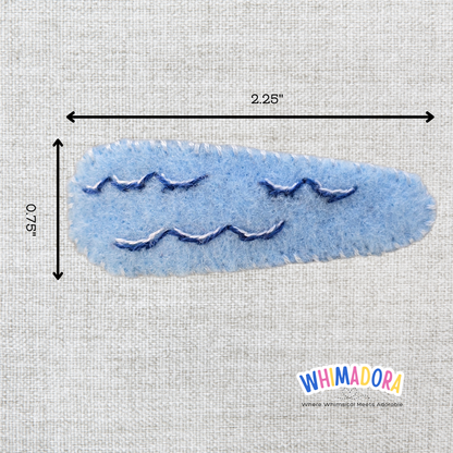 Catch a Wave Felt Hair Clip | Surf-Inspired Embroidered Barrette for Kids & Teens