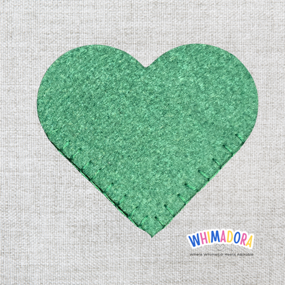 Dark Green Heart Corner Bookmark | Felt Bookmark for Book Lovers