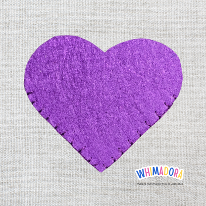 Dark Purple Heart Corner Bookmark | Felt Bookmark for Book Lovers