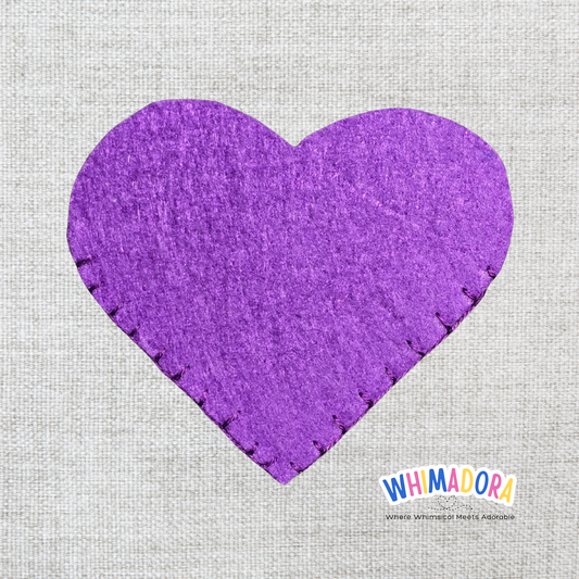 Dark Purple Heart Corner Bookmark | Felt Bookmark for Book Lovers