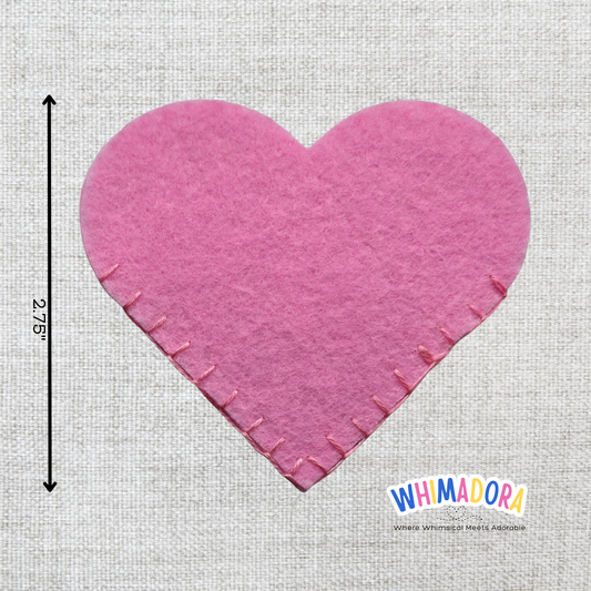 Light Pink Heart Corner Bookmark | Felt Bookmark for the Book Lover