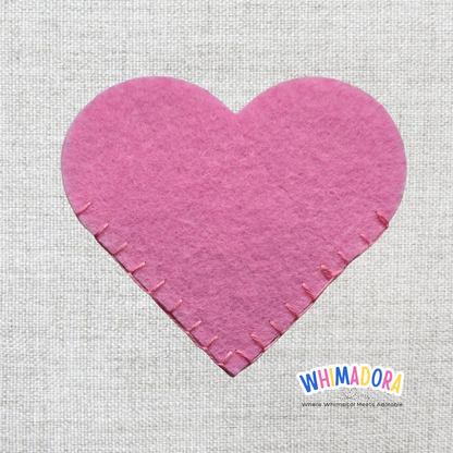 Light Pink Heart Corner Bookmark | Felt Bookmark for the Book Lover