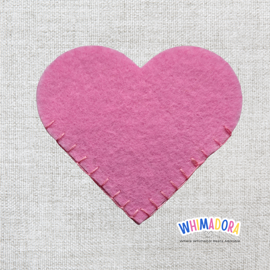 Light Pink Heart Corner Bookmark | Felt Bookmark for the Book Lover