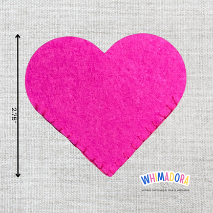 Magenta Heart Corner Bookmark | Felt Bookmark for the Book Lover
