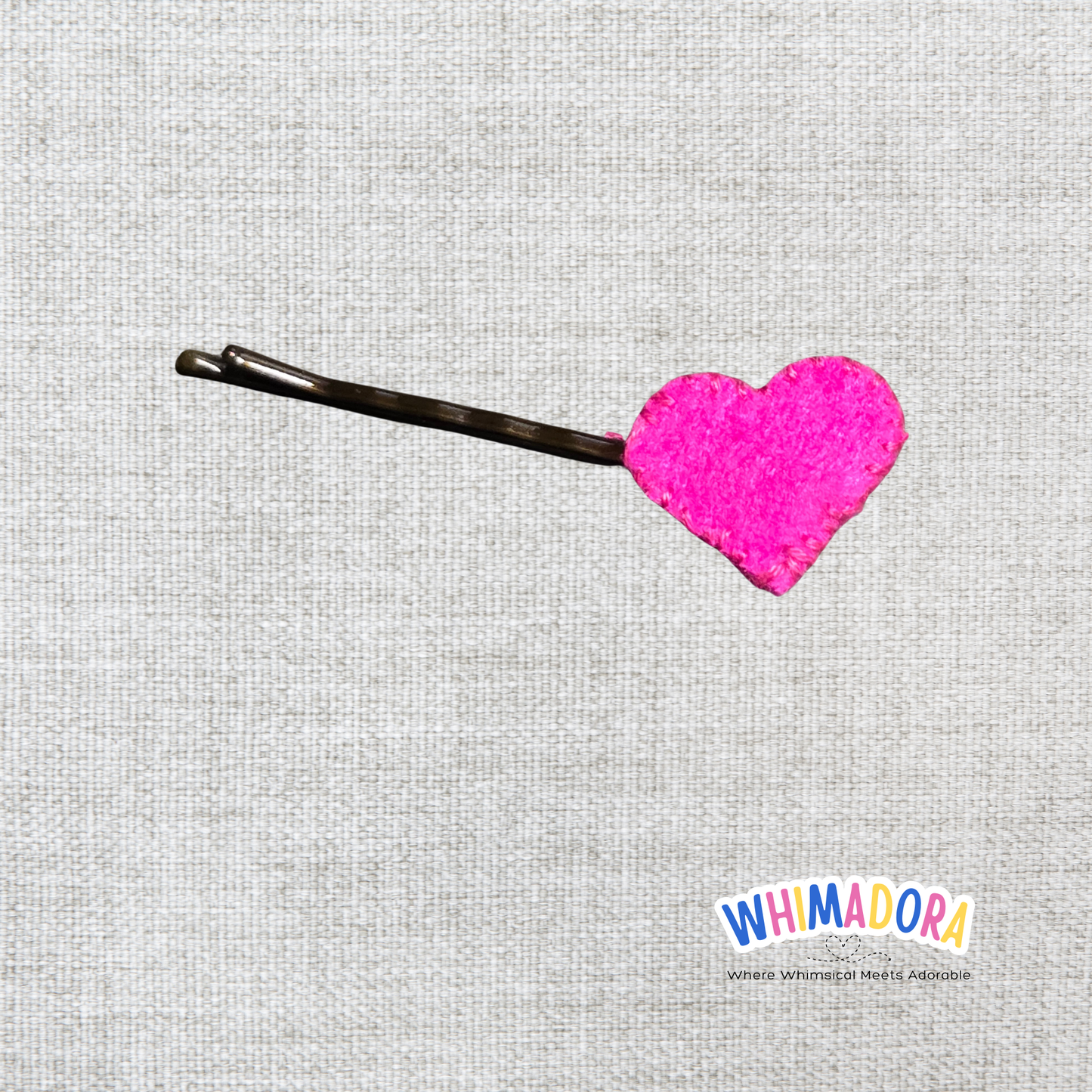 Mini Magenta Heart Felt Hair Clip | Handmade Kids Bobby Pin | Cute Pink Hair Accessory