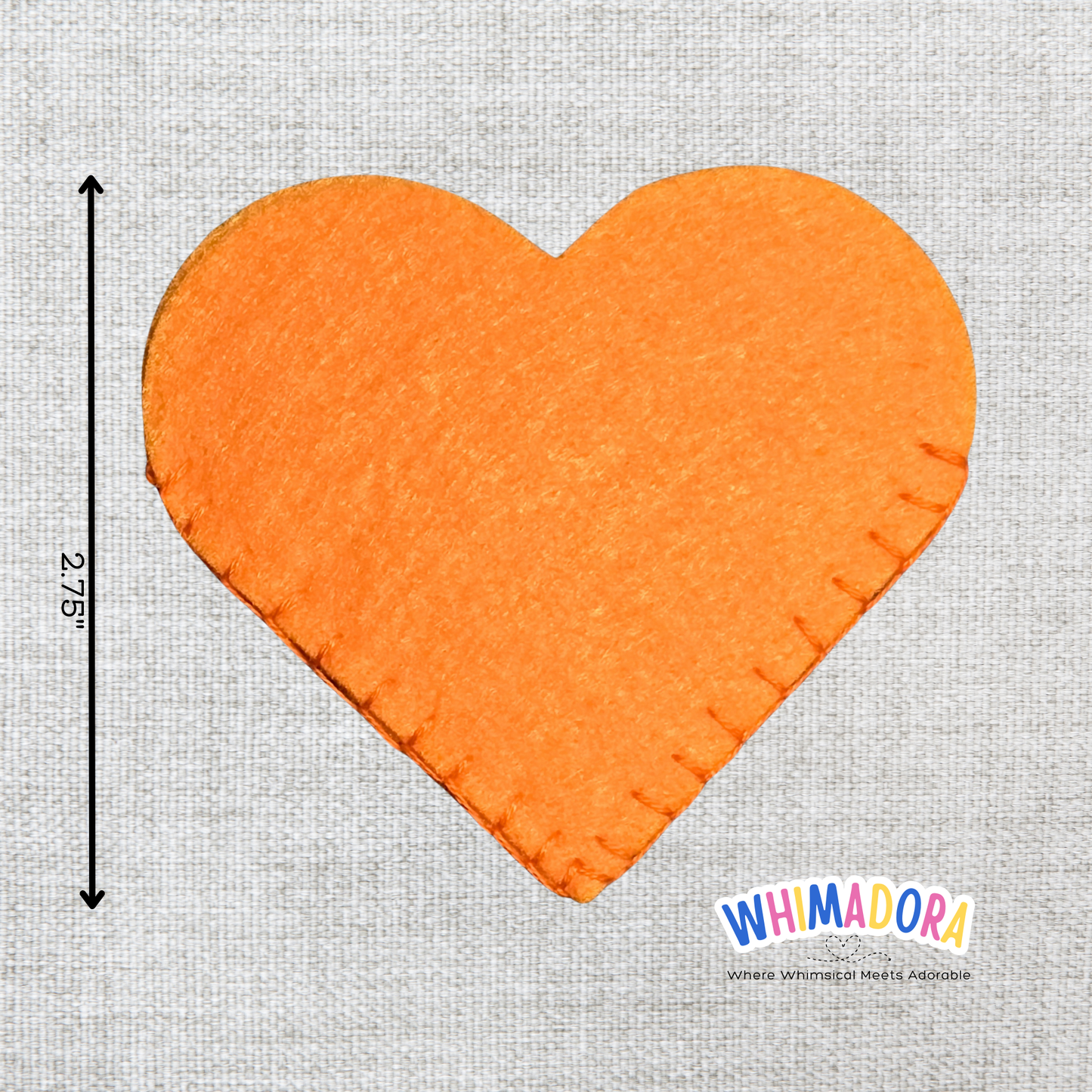 Orange Heart Corner Bookmark | Felt Bookmark for Book Lovers