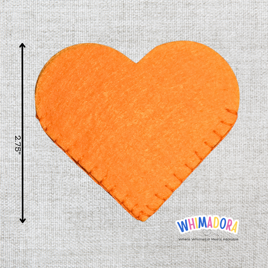 Orange Heart Corner Bookmark | Felt Bookmark for Book Lovers