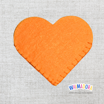 Orange Heart Corner Bookmark | Felt Bookmark for Book Lovers