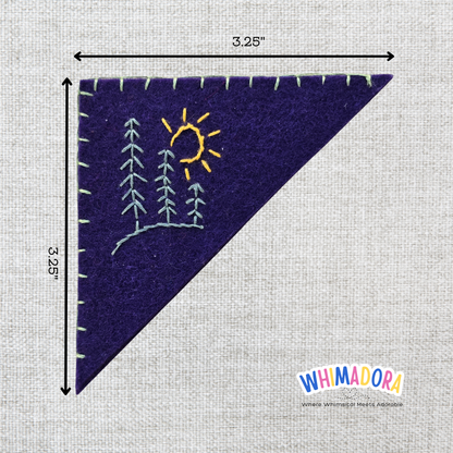 Pine Tree & Sun Corner Bookmark #2 | Felt Bookmark for Book Lovers
