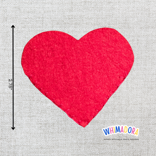 Red Heart Corner Bookmark | Felt Bookmark for Book Lovers