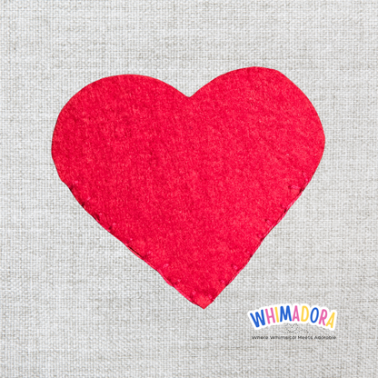 Red Heart Corner Bookmark | Felt Bookmark for Book Lovers