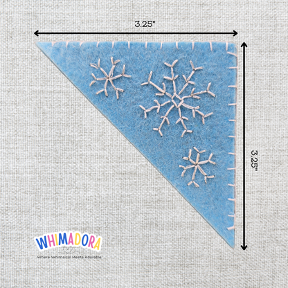 Snowflake Trio (Blue) Felt Corner Bookmark