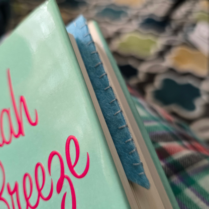 Snowflake Trio (Blue) Felt Corner Bookmark