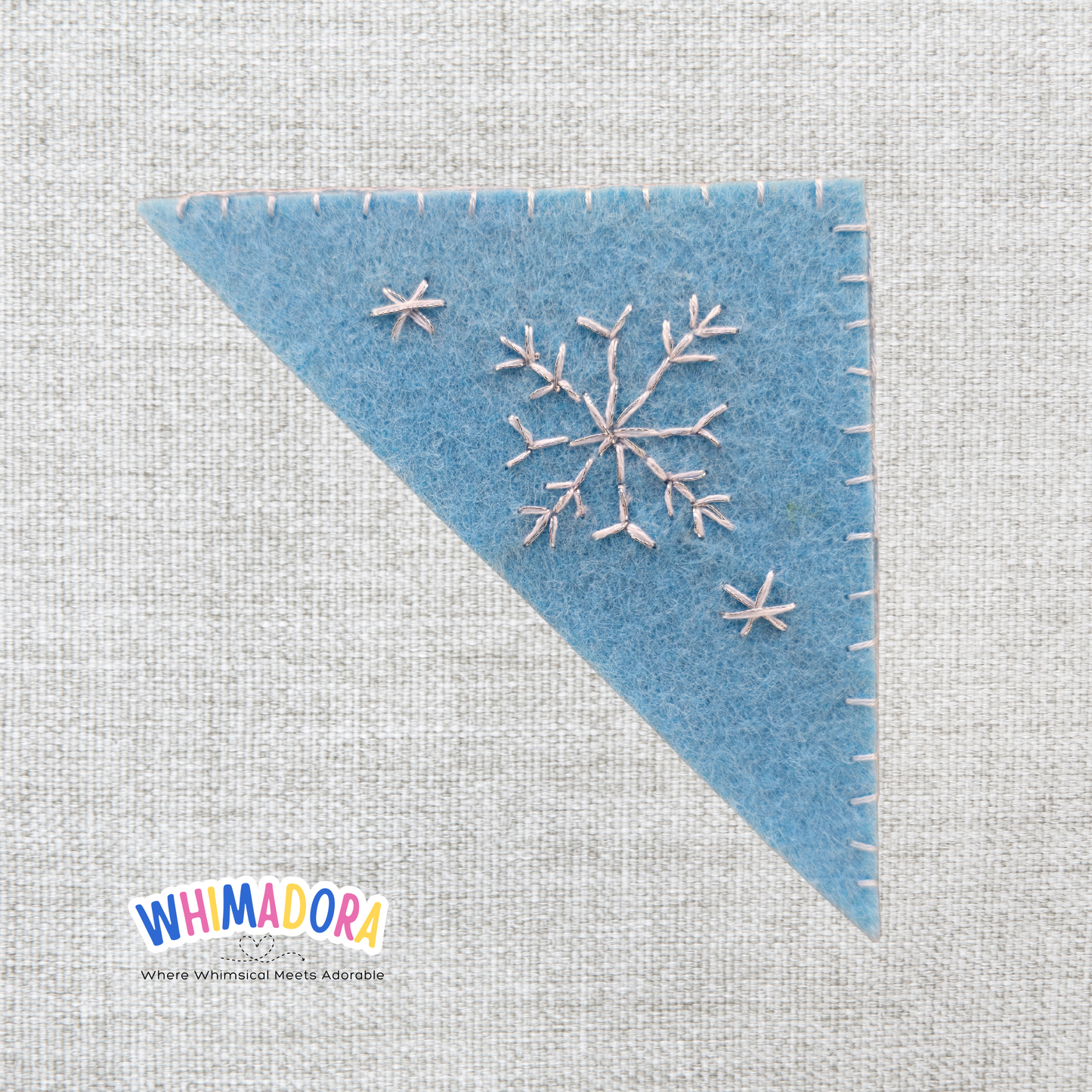 Snowflakes Cluster (Blue) Felt Corner Bookmark