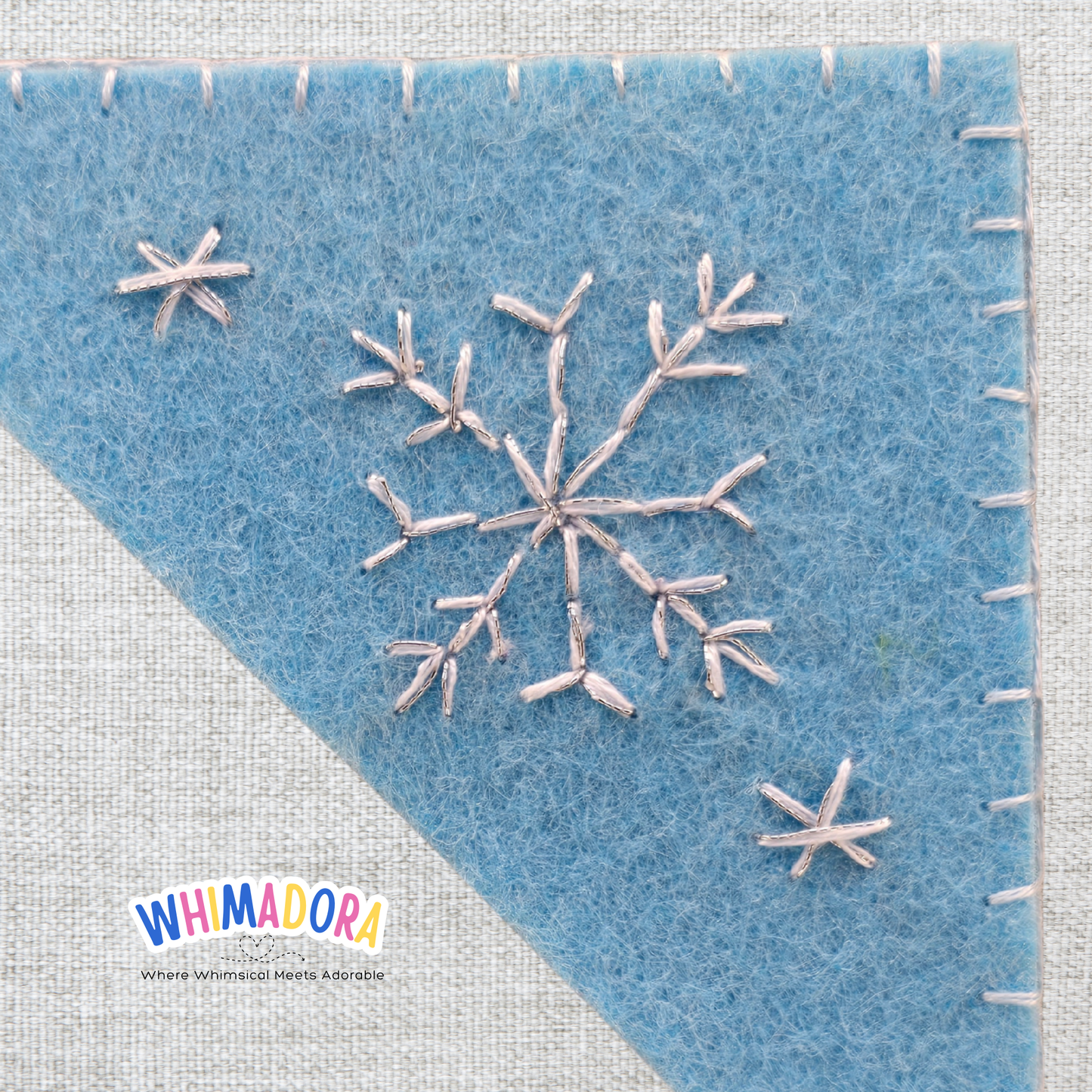Snowflakes Cluster (Blue) Felt Corner Bookmark