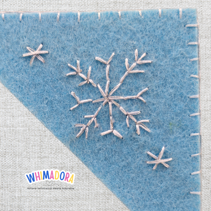 Snowflakes Cluster (Blue) Felt Corner Bookmark