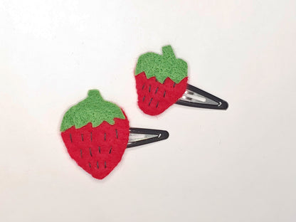 Mommy n' Me Strawberry Felt Hair Clip Set