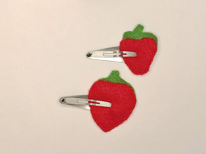 Mommy n' Me Strawberry Felt Hair Clip Set