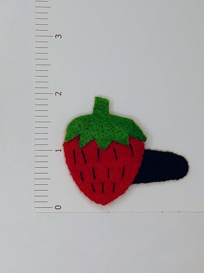 Large Strawberry Felt Hair Clip Dimensions: 2 inches tall