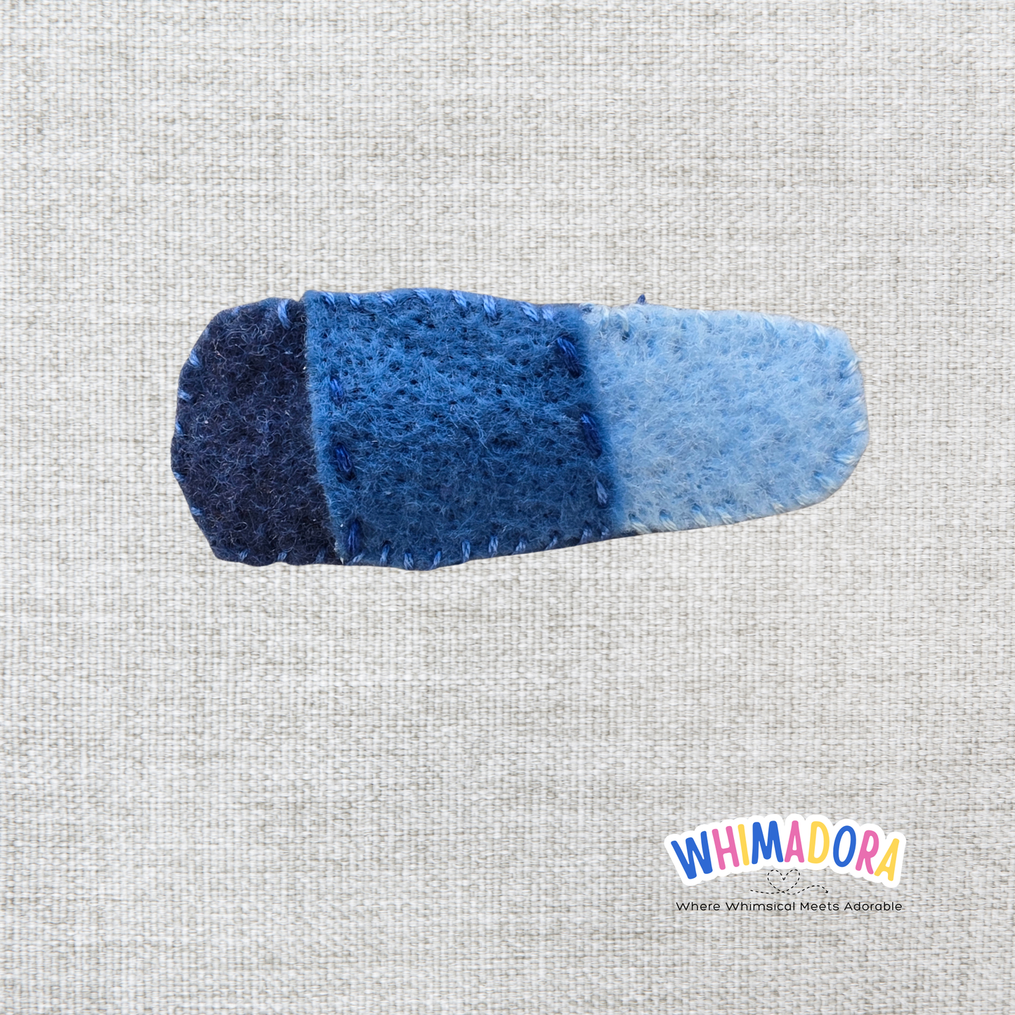 Ombre Blue Felt Hair Clip | Handmade Felt Hair Accessory