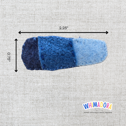 Ombre Blue Felt Hair Clip | Handmade Felt Hair Accessory