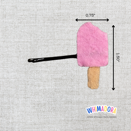 Pink Popsicle Hair Clip | Handmade Felt Summer Hair Accessory for Kids