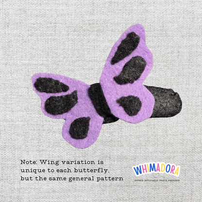 Purple Butterfly Felt Hair Clip | Handmade Girls Barrette | Soft Non-Slip Hair Accessory