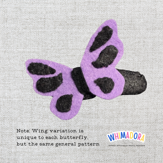 Purple Butterfly Felt Hair Clip | Handmade Girls Barrette | Soft Non-Slip Hair Accessory