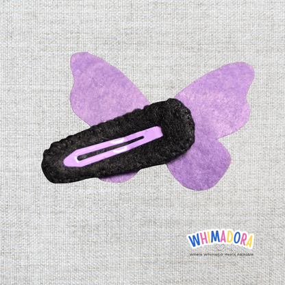Purple Butterfly Felt Hair Clip | Handmade Girls Barrette | Soft Non-Slip Hair Accessory