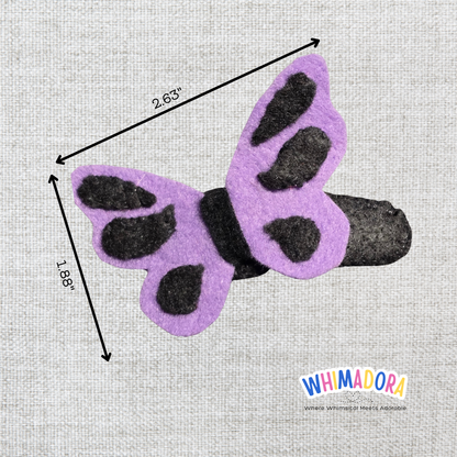 Purple Butterfly Felt Hair Clip | Handmade Girls Barrette | Soft Non-Slip Hair Accessory