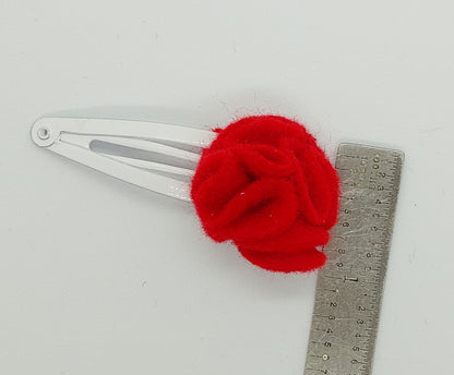 Red Flower Felt Hair Clip