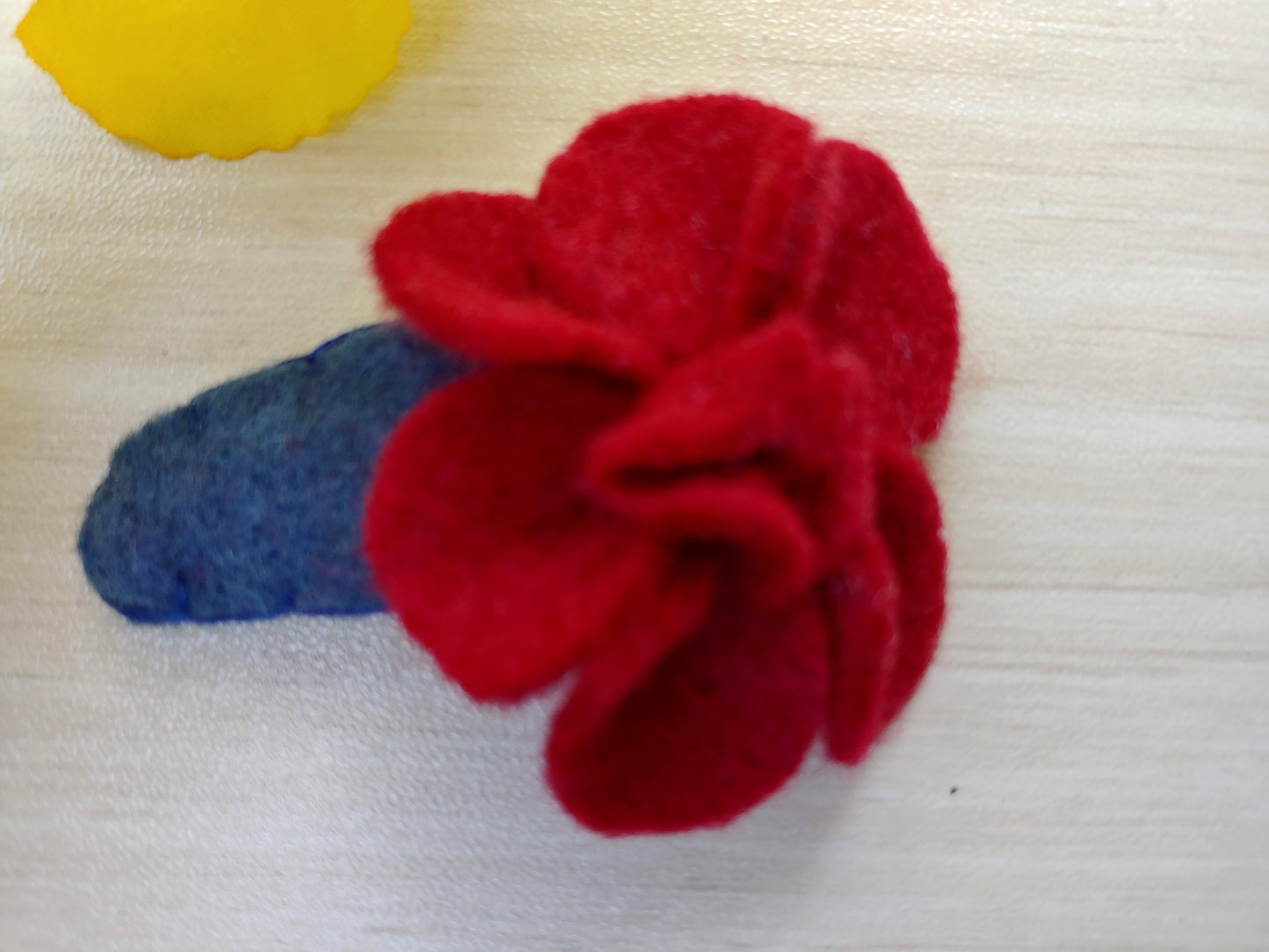 Burgundy Flower Hair Clip